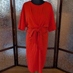Eloquii Vibrant Red Long Sleeve Dress
